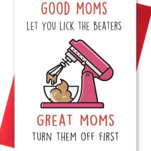 Funny Mother’s Day Card for Wife, First Birthday Card for Mom, Unique Mothers Day Cards Gifts for Women, Cute Mother Birthday Card from Daughter Son