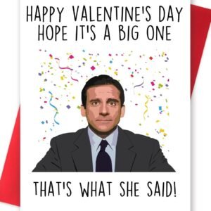 Huameigf Sweet The Office Michael Scott Themed Valentine's Day Card for TV Show Fans, Friends, Funny Vlantines Day Gifts for Women Men