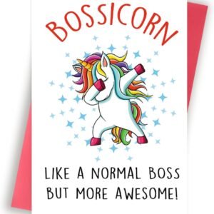 Wonderful Boss Day Card: Funny Bossicorn for Boss Manger - Humorous Birthday Card