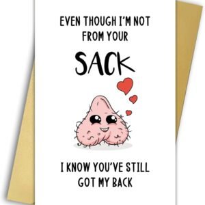 Huameigf Funny Bonus Dad Card For Fathers Day,Rude Greeting Card for Dad,Step Father Gifts From Stepdaughter Stepson,Stepdad Birthday Card