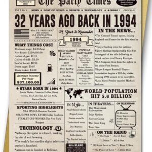 Huameigf Vintage 32nd Birthday Gifts for Women Men, Happy 32nd Birthday Card for Son Daughter, Big 32 Year Old Birthday Card for Wife Husband