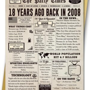 Huameigf Happy 18th Birthday Card for Son Daughter, Vintage 18th Birthday Gifts for Girls Boys, Retro 18 Year Old Birthday Decorations for Her Him, Best Gifts for 18 Bday Niece Nephew Friend